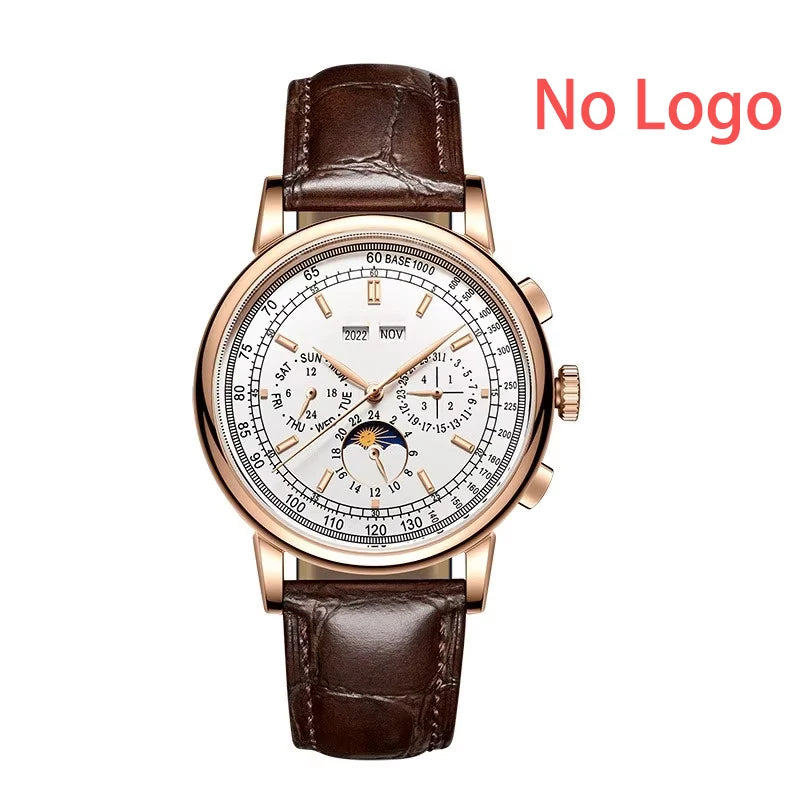 CORGEUT Automatic Mechanical Luxury Watches For Man Business Multification Date Day Month Year 316L Mechanical Men's Watches