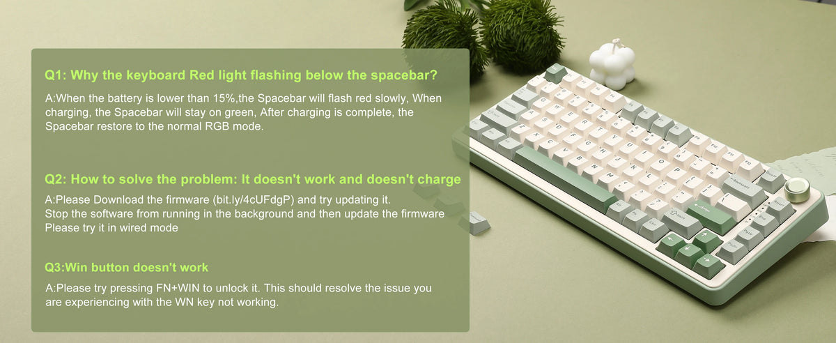 YUNZII B75 PRO Green Mechanical Gaming Keyboard, Gasket 75 Knob RGB Keyboard, BT/Wired/Wireless  Hot-Swap Custom Creamy Keyboard