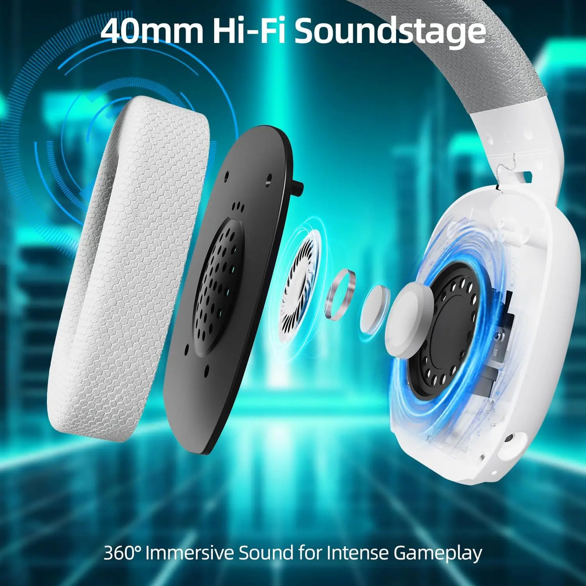 ATTACK SHARK L80PRO Wireless Gaming Headset Tri-Mode Bluetooth Gaming Headphones with Dual Microphone, Low Latency, Premium Gaming Audio