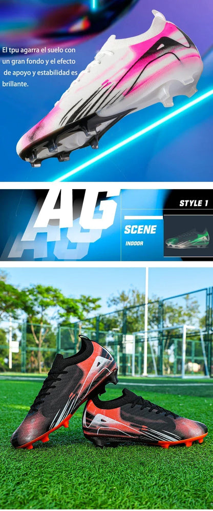 New Men Football Boots Match Soccer Shoes FG Ultralight Drop Shipping Training Shoes Cleats Outdoor Soccer Non-Slip Long Spikes