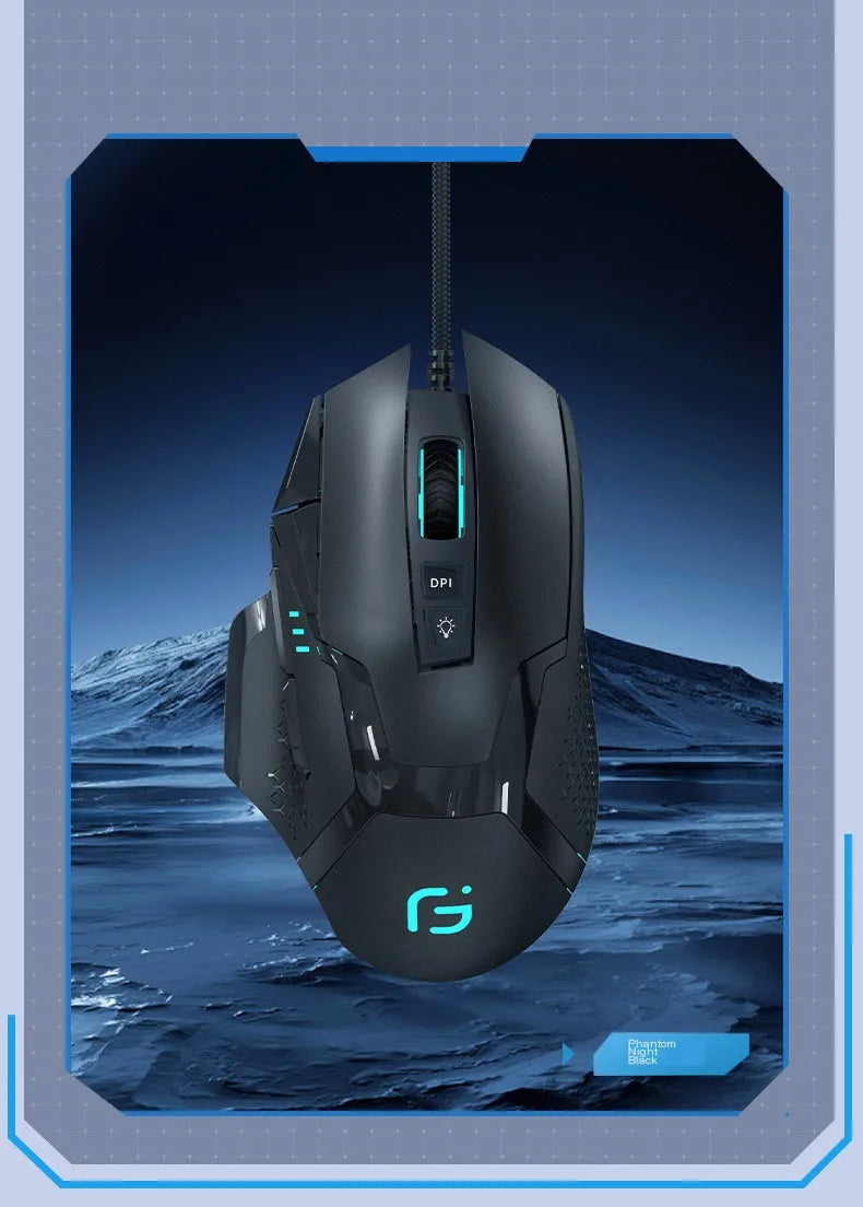 Wired Gaming Mouse 12000 DPI with Macro Programming, RGB Backlight & 10 Buttons