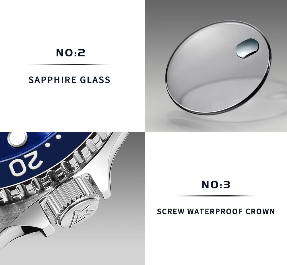 CADISEN New Luminous Men Mechanical Wristwatches Ceramic Bezel MIYOTA 8215 Sapphire Glass Automatic Watch Men relogio masculino