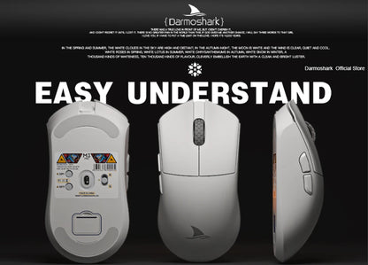 Ratón gaming Darmoshark M3Pro 2.4G BT inalámbrico trimodo con sensor PAW3395 N52840, 26000DPI, para manos grandes, controlador macro para gaming