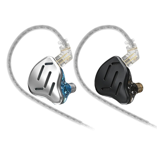 KZ ZAX 7BA+1DD Hybrid In-Ear Earphones – 16 Drivers HiFi Wired IEM Earbuds with Detachable Cable & Microphone