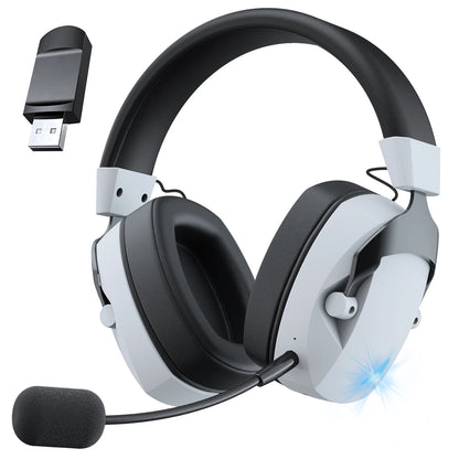 Auriculares gaming inalámbricos Acinaci 2.4GHz para PS5 PS4 PC Switch – Auriculares gaming Bluetooth con micrófono, graves profundos y almohadillas de espuma viscoelástica