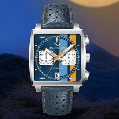 2024 Specht & Sohne New Classic Men's Quartz Watch Blue Color Stainless Steel Japan VK63 Movt Genuine Leather Montre Homme 39MM