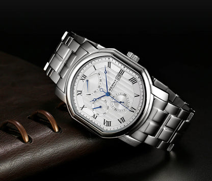 BERNY Men Mechanical Watch Top Accuracy Move Automatic Wristwatch Luxury Male Clock Sapphire Self-Winding Men's Watch Waterproof