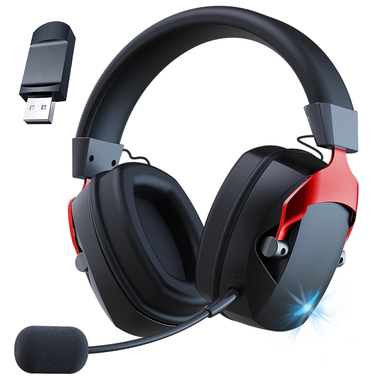 Auriculares gaming inalámbricos Acinaci 2.4GHz para PS5 PS4 PC Switch – Auriculares gaming Bluetooth con micrófono, graves profundos y almohadillas de espuma viscoelástica