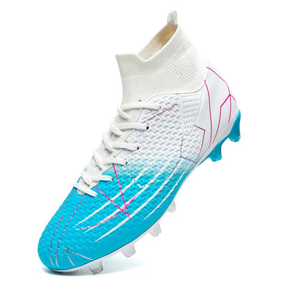 New Professional High Top Football Shoes Artificial Grass Leather Youth Students Training Soccer Shoes for Men And Women Sports