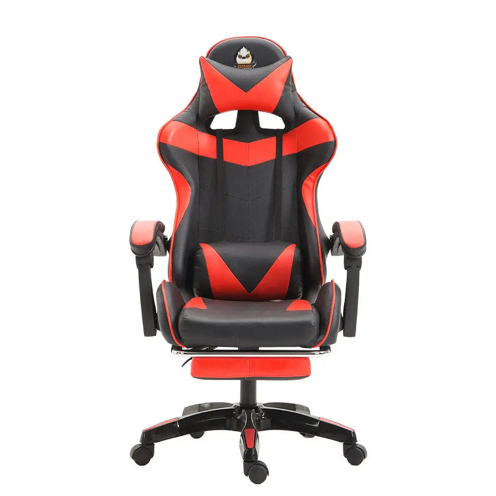 Ergonomic Gaming Chair with Lumbar Support, PU Leather Office Chair, Adjustable Height Computer Chair with Headrest, 360° Swivel