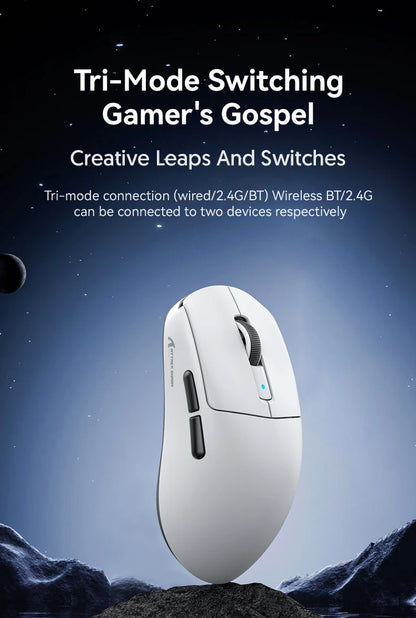 Mouse gaming wireless ATTACK SHARK R6 PAW3950MAX, polling 8Khz, ultraleggero 39g, MCU Nordic 52840, microswitch ottici Omron