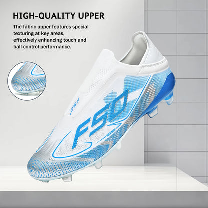 AG/FG Firm Ground Soccer Cleats for Men Women Kids Youth PU Fabric Rubber Sole Non-Slip Wear-Resistant Training Boots