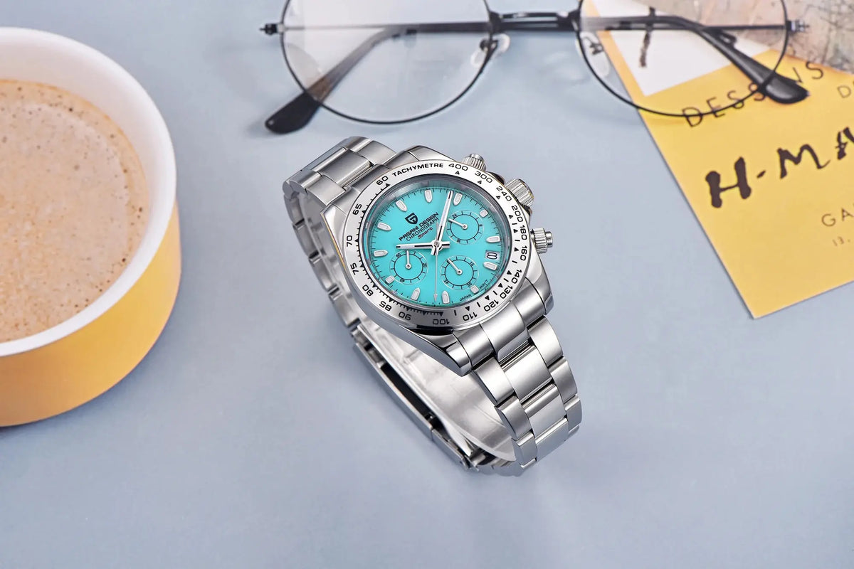 Pagani Design VK63 Fashion Men's Quartz Watch Luxury Sapphire Glass Timing Code Watch Stainless Steel Waterproof 10 Bar PD1727