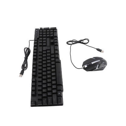 4-teiliges Gaming-Set mit Tastatur und Maus, ergonomische Tastatur mit 104 Tasten, Maus mit 4-farbiger Breathing-Beleuchtung, Headset und rutschfestem Mauspad