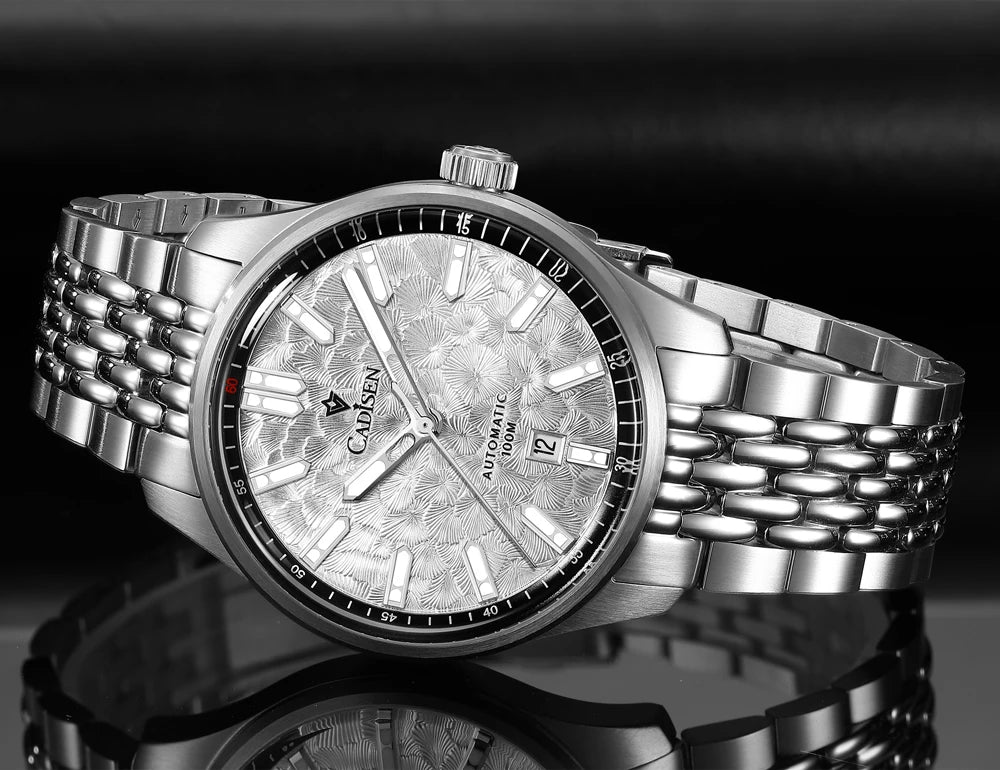 CADISEN 2026 Automatic Mechanical Men's Watch Blue Dial Business Casual 10ATM Waterproof Japan MIYOTA 8215 Movement Wristwatch