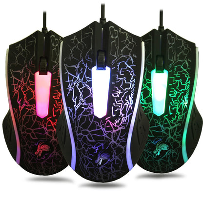 Ratón gaming con cable USB de 2400 DPI, ratón gaming profesional con retroiluminación LED, ratón ergonómico para PC, portátil y MacBook