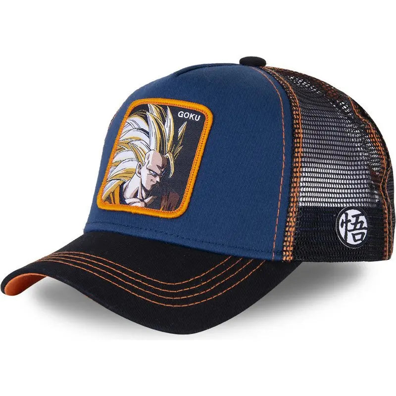 Dragon Ball Son Goku Cap Summer Travel Peaked Cap Men's Embroidery Hip-Hop Mesh Cap Style Sun Visor Baseball Cap Outdoor Sport