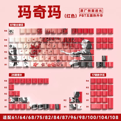 Machima Keycap PBT Cherry Side Engraved Translucent Keyboard Keychain Compatible with MX Switch Gaming Mechanical Keyboard