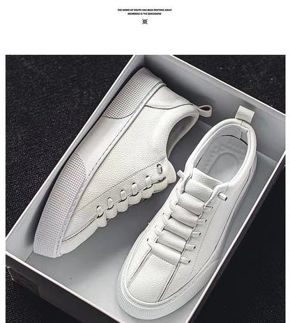 Men Sneakers Casual Shoes Men Flats Zapatillas Hombre Lightweight PU Leather Breathable Shoe Mens White Sports Tenis Shoes