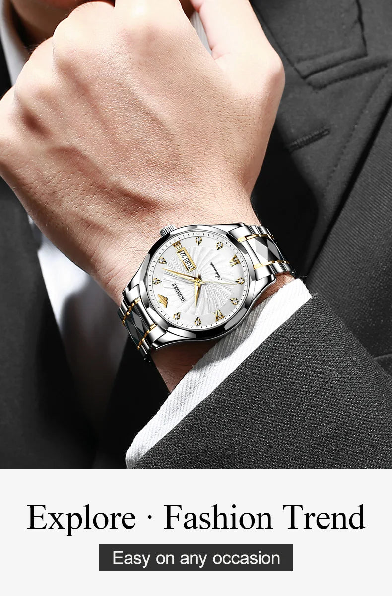 OUPINKE 3169 Japan Movement Men's Watch Classic Luxury Men's Watches Tungsten steel Strap Man Wristwatch