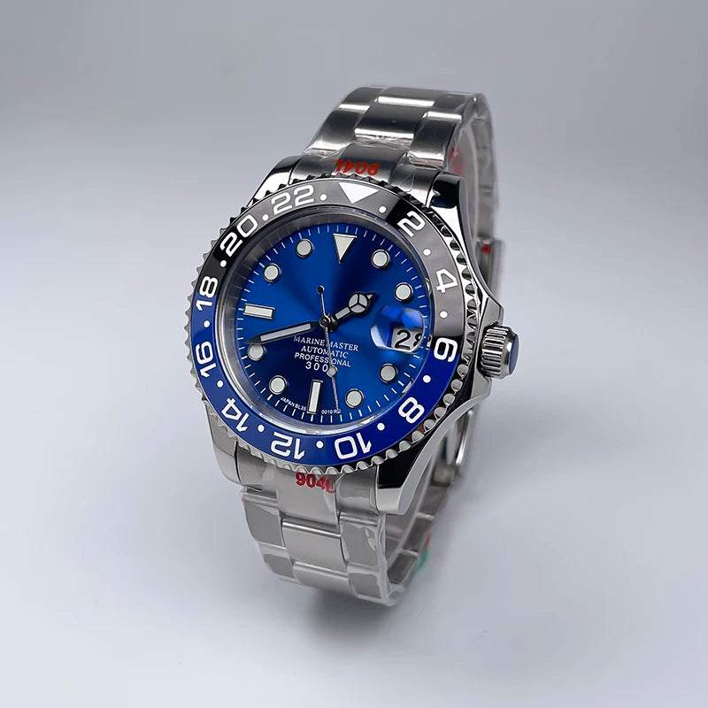 YM Style 40mm Men’s Automatic Watch Sapphire Crystal, Luminous Dial & Rotating Bezel with Jubilee Bracelet