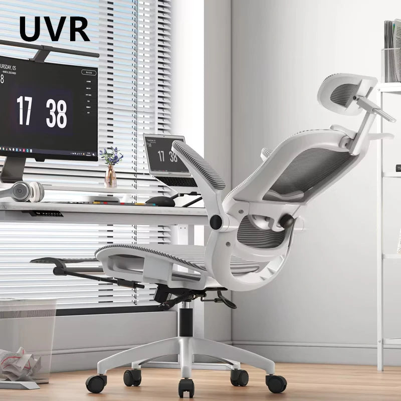 UVR Gaming Computer Chair Ergonomic Office Chair with Reclining Backrest, Adjustable Height Swivel Mesh Executive Chair with Armrests