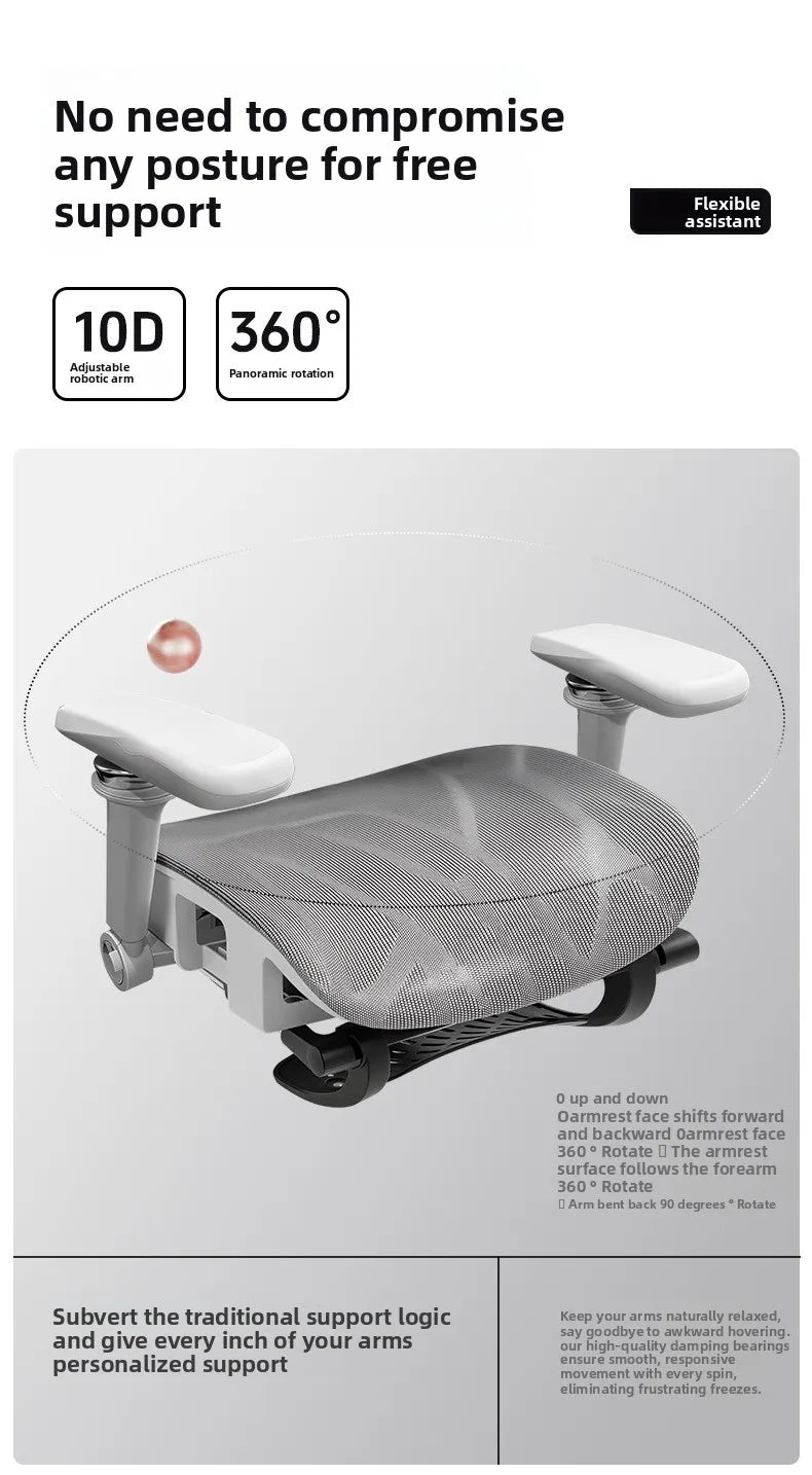 Ergonomic Office Chair with 10D Armrest, Adjustable Height Gaming Chair, Minimalist Computer Chair with Lumbar Support for Study & Work
