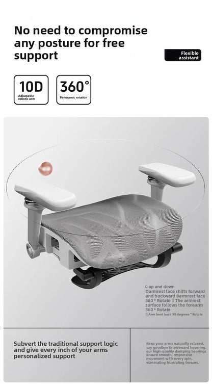 Ergonomic Office Chair with 10D Armrest, Adjustable Height Gaming Chair, Minimalist Computer Chair with Lumbar Support for Study & Work