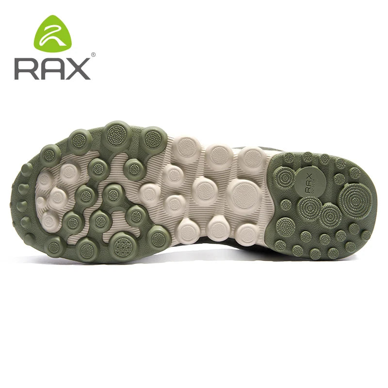 Rax Cowhide Hiking Shoes Men Outdoor Mountain Antiskid Climbing Sneakers wram Lightweight Trekking boots Sports casual shoes