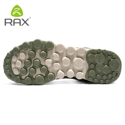 Rax Cowhide Hiking Shoes Men Outdoor Mountain Antiskid Climbing Sneakers wram Lightweight Trekking boots Sports casual shoes