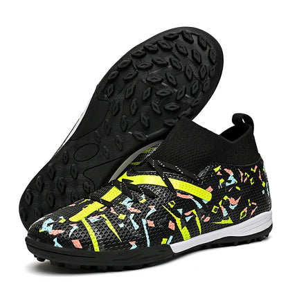 LiXingMing Football Boots Men White Professional High-Tops Soccer Society Cleats Football Shoes Non-Slip Match Training Sneaker