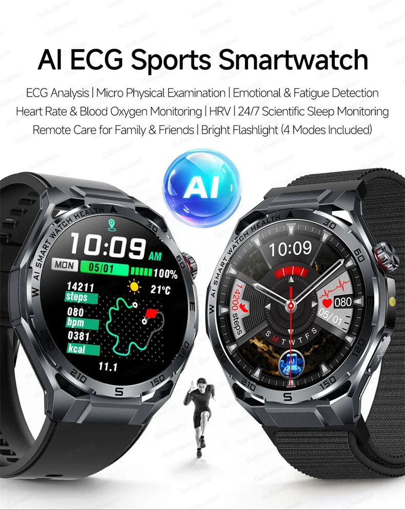 Smart Watch Men High-end Health Blood pressureblood oxygen lipids Uric acid Sapphire Smart watches Ai GPT Custom dial ECG 2026