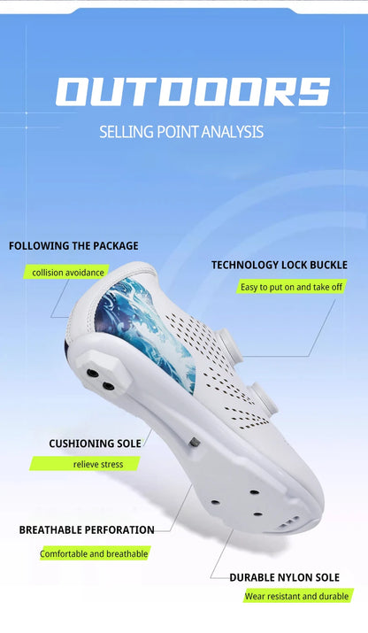 Professioanal Men Road Cycling Sneakers Bike Shoes SPD MTB Sole Flat Racing Speed Trail Mountain Bicycle Footwear Pedal Sports
