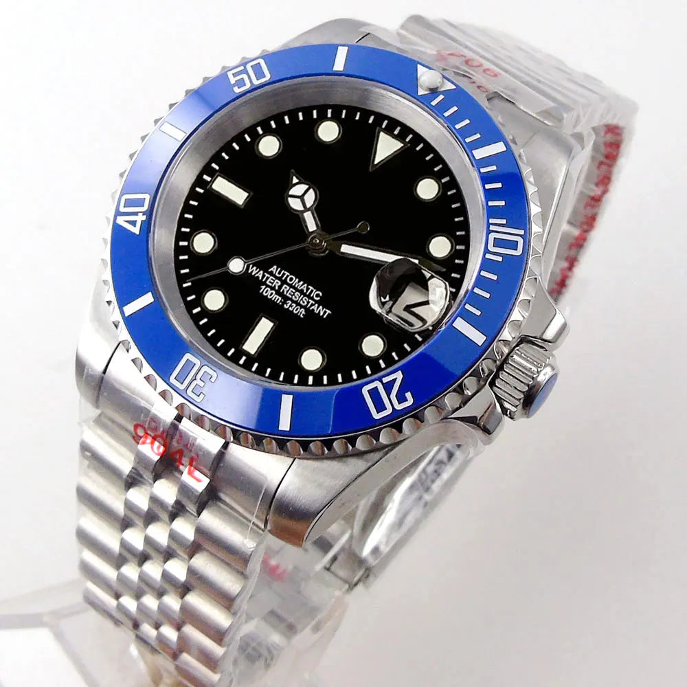 Miyota 8215 PT5000 Stainless Steel 40mm Dive Automatic Men Watch Sapphire Crystal Rotating Bezel Luminous Mechanical Wristwatch