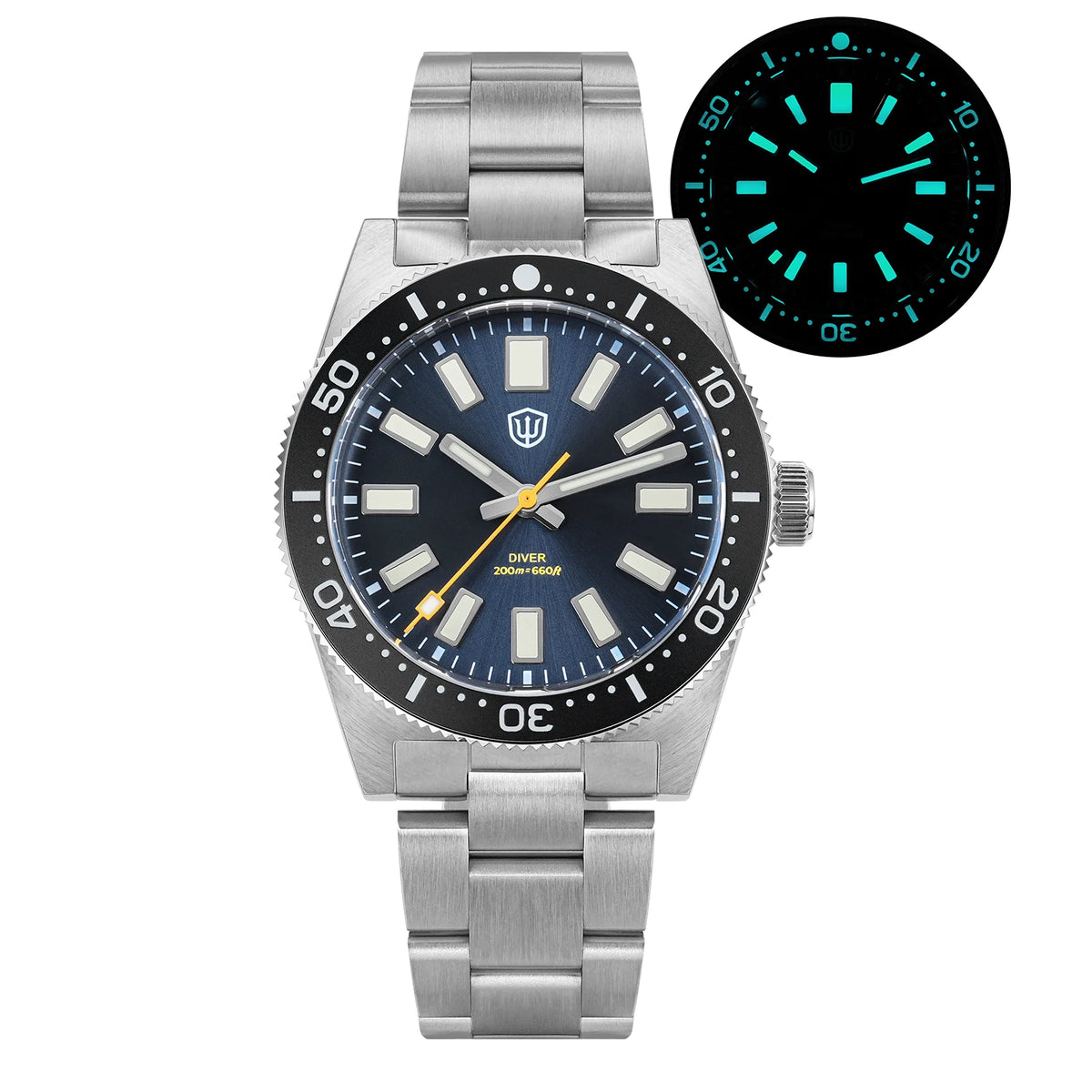 WATCHDIVES WD1965 V2 Men’s Luxury Dive Watch VH31 Quartz, Sapphire Crystal, Stainless Steel & 200M Water Resistant