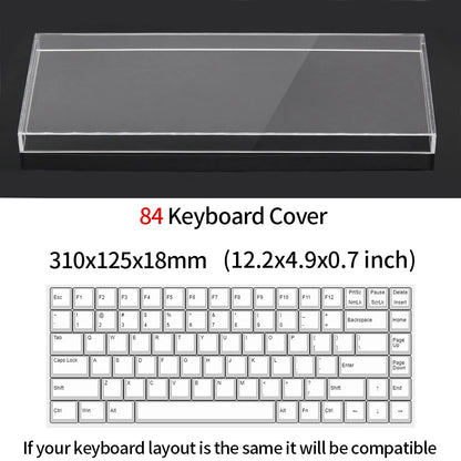 Acrylic Keyboard Clear Protector Case for Mechanical Keyboard, Transparent Keyboard Dust Cover for 60/61/64/96/98/104/108 Key Keyboards & Mouse