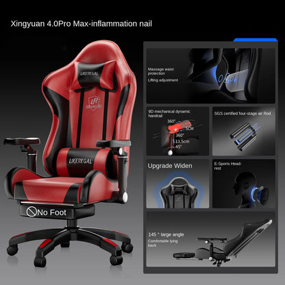 New Gaming Chair 9D Mechanical Dynamic Armrests 3D Lumbar Support Wide Seat Ergonomic Chair Gaming Live Streaming Swivel Chair