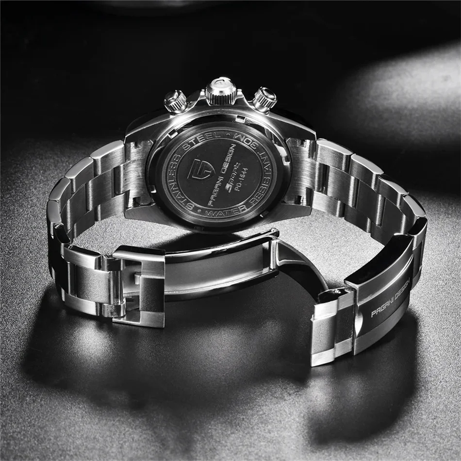 New PAGANI DESIGN PD1644 Luxury Men's Quartz Watch Automatic date Wristwatches Sport 100m Waterproof Chronograph Men Gift