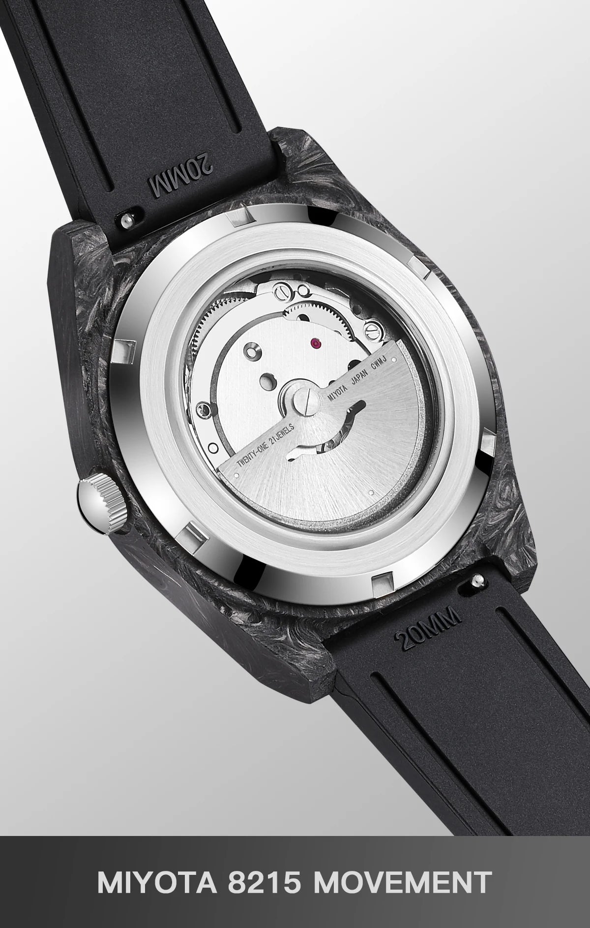 Leuchtende Automatikuhr aus Carbonfaser, 40 mm, Luxus-Taucheruhr, 100 m wasserdicht, Automatikuhr für Herren, Japan Miyota 8215 Uhrwerk