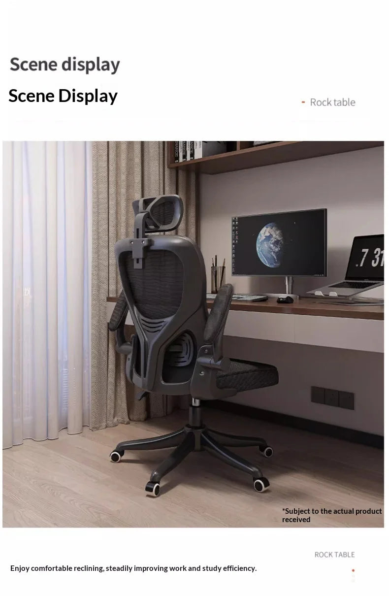 Ergonomic Office Chair with Adjustable Lumbar Support, Mesh High Back, Reclining Swivel Computer Desk Chair with Adjustable Armrests for Home Office & Gaming