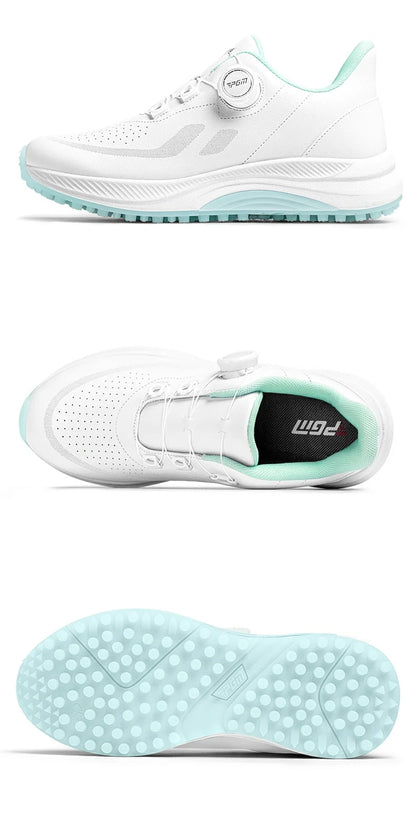 PGM Women Golf Shoes Summer Breathable Knob Shoelaces Height Increase Anti Slip Korean Outdoor Sports Sneakers XZ417