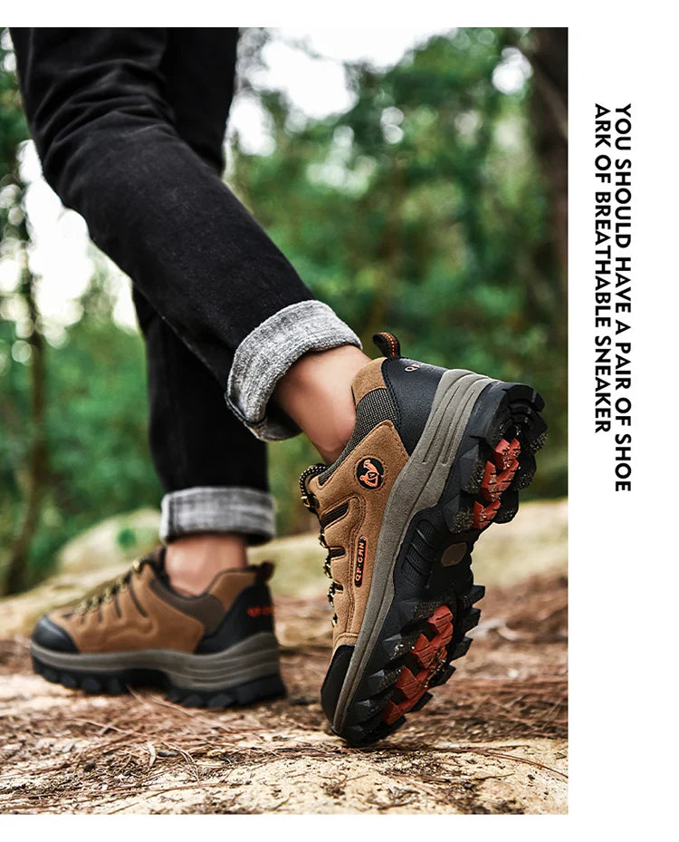 Winter Casual Shoes Men Leather Comfortable Walkng Shoes Autumn Classic Outdoor Sneakers Women High Top Hiking Sneakers Lace Up