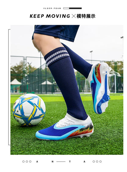 New Men Football Boots Shoes Soccer Match Training Soccer Shoes Non-Slip Cleats Long Spikes FG Ultralight Outdoor Drop Shipping