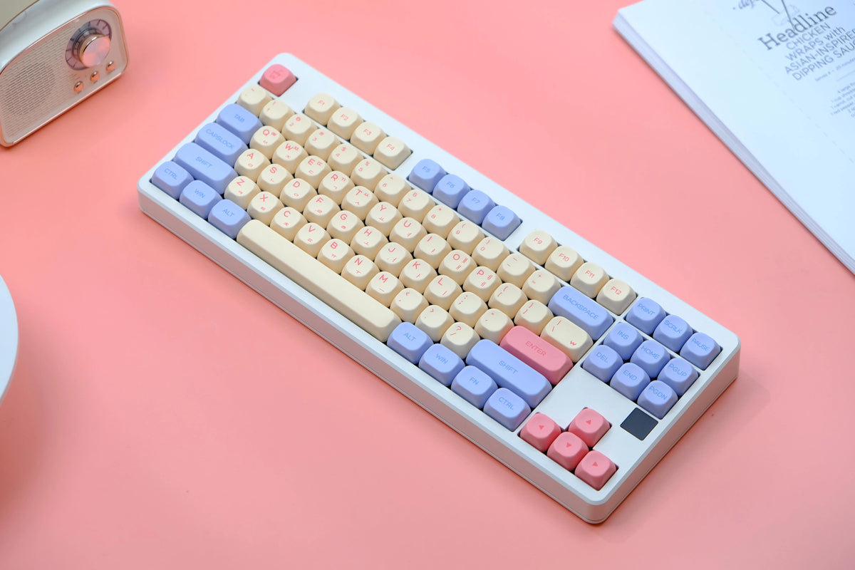 141 keys Marshmallow KOA Keycap PBT DYE Sublimation MOA Keycaps ISO 7U Japanese Korean Russian Key Caps For Mechanical Keyboard