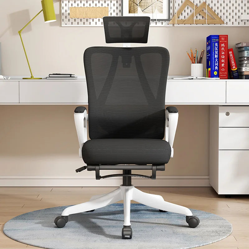 Ergonomic Office Chair with 4D Adjustable Waist Support, Swivel Computer Chair, Height Adjustable Desk Chair for Home Office, Study & Work