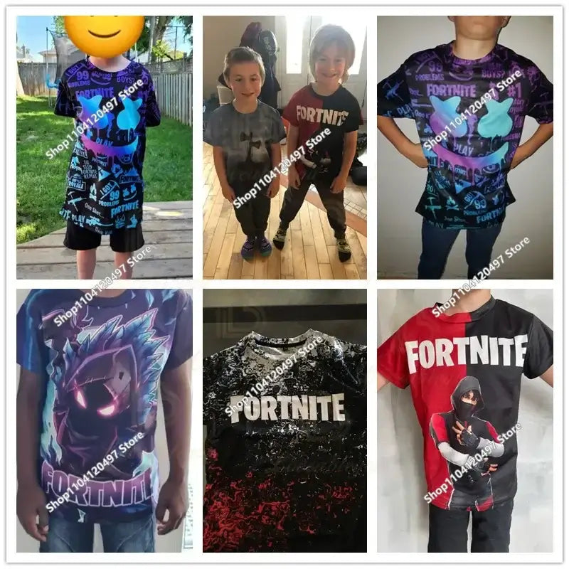 T-shirt 3D Halloween Peely para rapazes e raparigas, t-shirt de Natal Fortnite Battle Royale, streetwear infantil Victory Game, roupa para homem