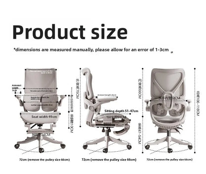 Ergonomic Office Chair with Floating Wing Lumbar Support, Adjustable Height Mesh Computer Chair, Swivel Rolling Office Chair for Home, Gaming & Office