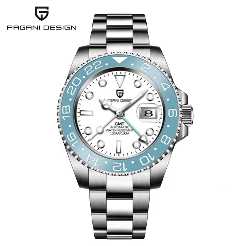 PAGANI DESIGN V3 PD-1662 GMT Watches Men's Luxury Sapphire Automatic Mechanical Watch 40MM Stainless Steel 100M Waterproof Watch