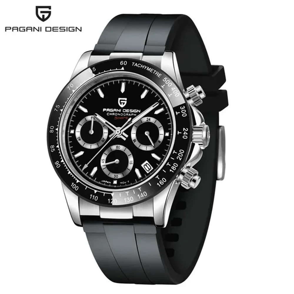 New PAGANI DESIGN PD1644 Luxury Men's Quartz Watch Automatic date Wristwatches Sport 100m Waterproof Chronograph Men Gift