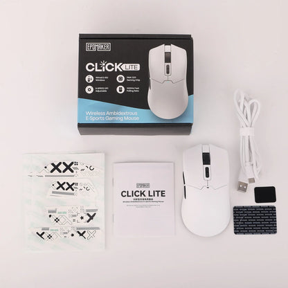 Mouse da gaming EPOMAKER Click Lite cablato/BT/wireless 2.4GHz con sensore PAW3311, da 800 a 24000 DPI e batteria da 500mAh per PC/Mac/Linux